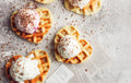 Heart-Shaped Belgian Waffles with Premium Vanilla Ice Cream | Crispy Outside, Soft Inside