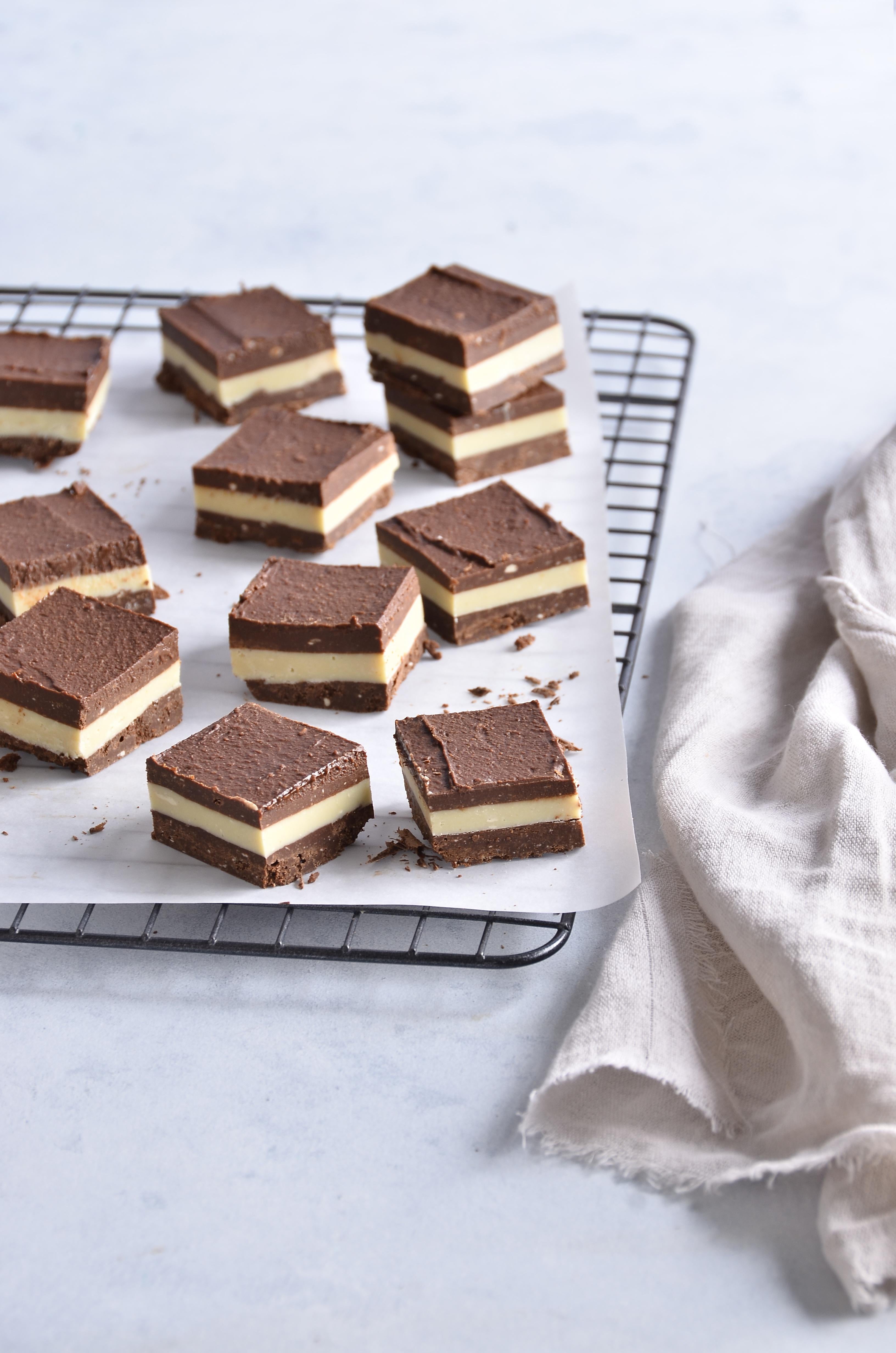 Triple Layer Chocolate & Vanilla Fudge Squares | Rich, Creamy & Decadent Dessert Bites